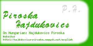 piroska hajdukovics business card